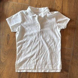 Lands' End White Polo Shirt Classic Cotton Short Sleeve